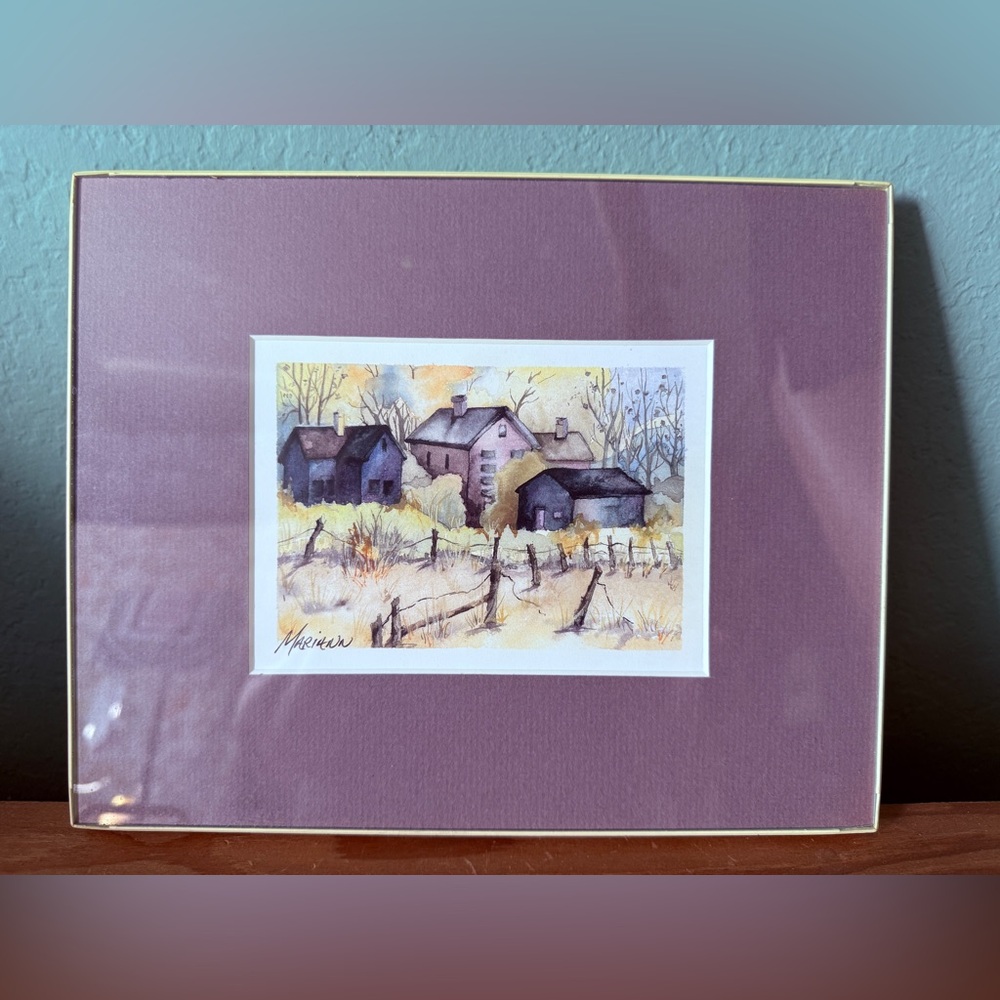 Mariann Brewer “Autumn Farmhouses” — Watercolor Art Print, 10x8”
